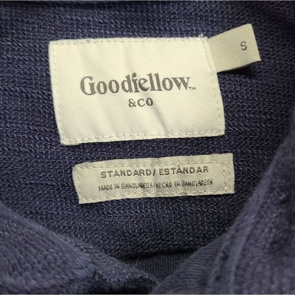 Goodiellow & Co Navy Blue Long‎ Sleeve Button Down Shirt Size Small - Picture 5 of 6